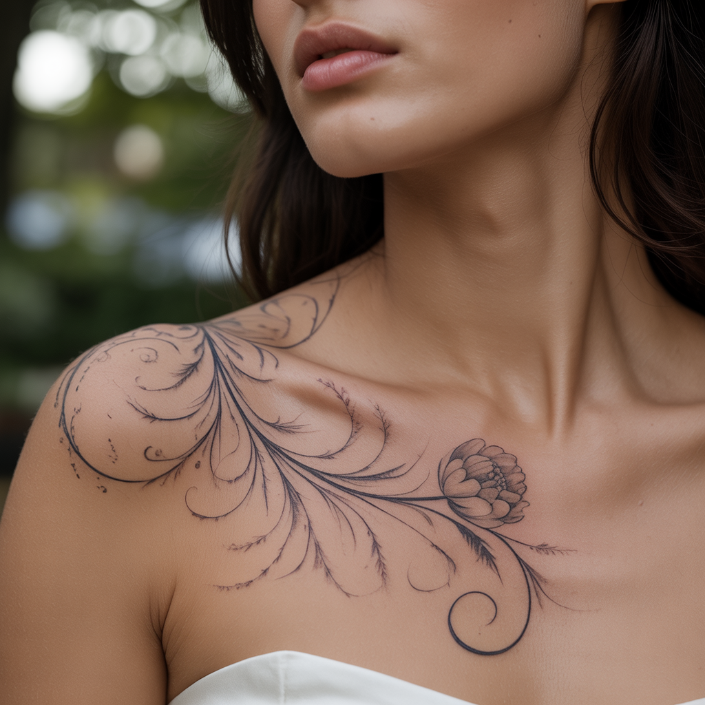 women shoulder tattoo