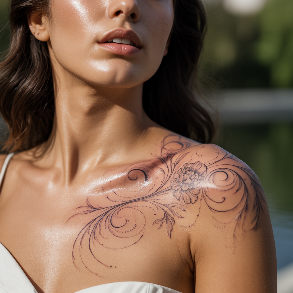 women shoulder tattoo