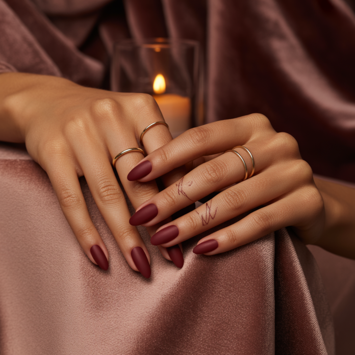 matte-burgundy-nails-1