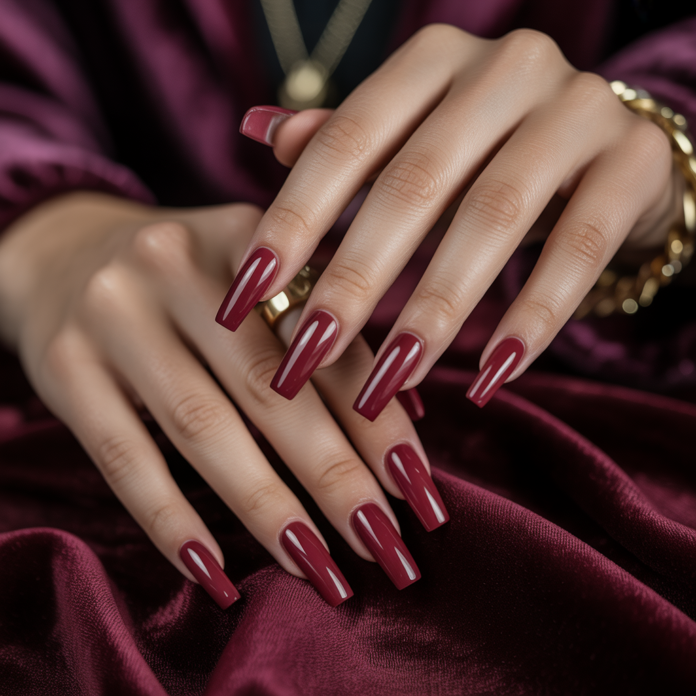 acrylic-nails-maroon-1